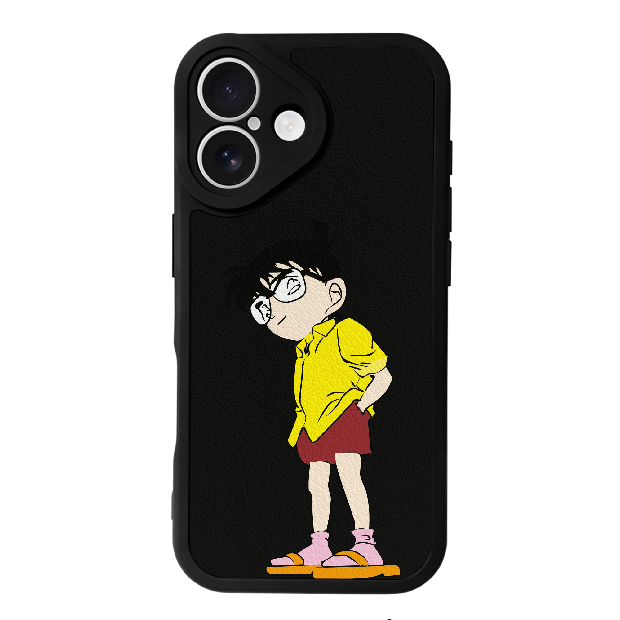 （画像用） 名探偵コナン 江戸川 コナン Detective Conan Conan Edogawa 【iPhone 16シリーズ対応】シリコンスマホケース（レザー調） 材質：シリコン